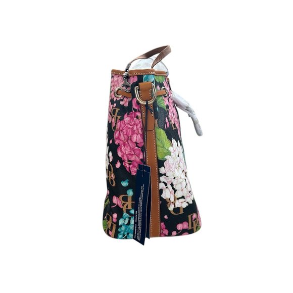 Dooney & Bourke Hydrangea Monogram Collection Drawstring Bag Black - Picture 5 of 16